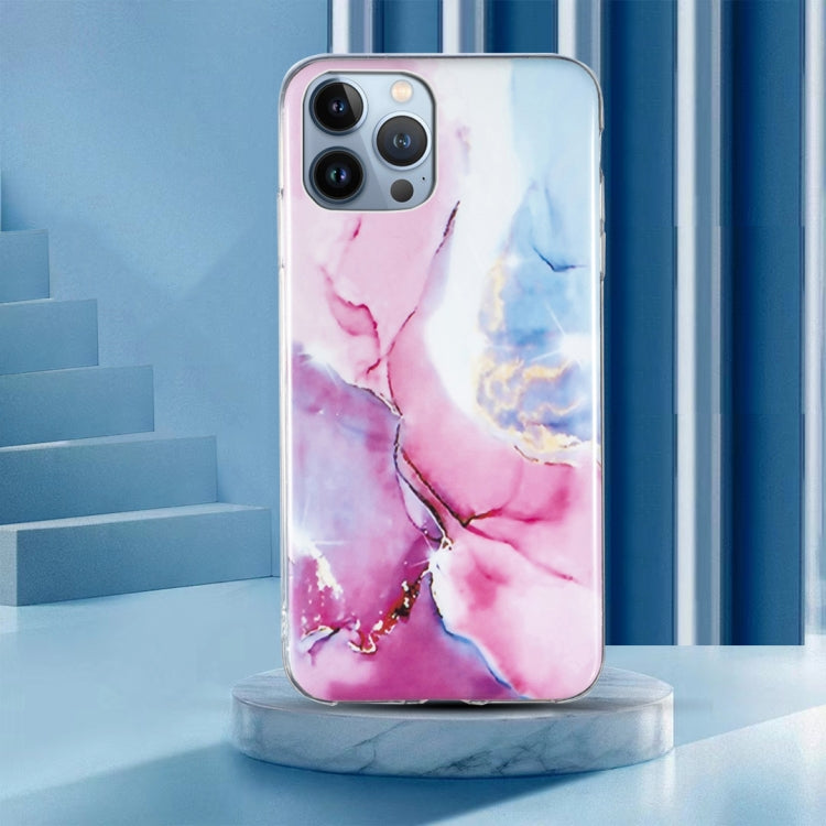 IMD Marble TPU Phone Case For iPhone 15 Pro Max(Pink Blue) - HoMEdemic™ 