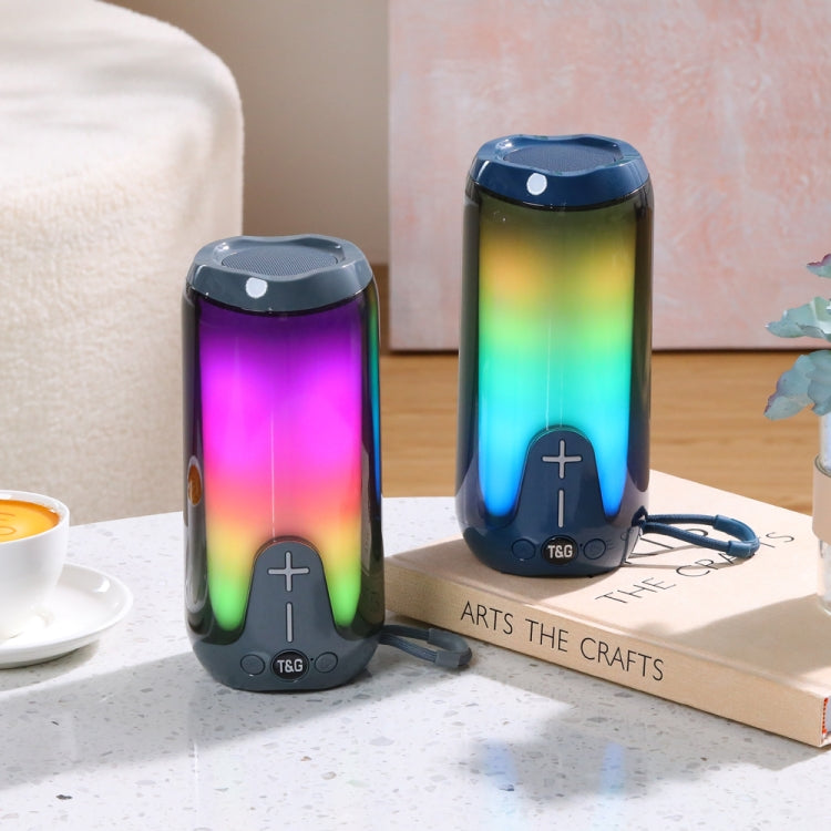 T&G TG651 Portable LED Wireless Bluetooth Speaker Outdoor TWS Subwoofer(Grey) - HoMEdemic™ 