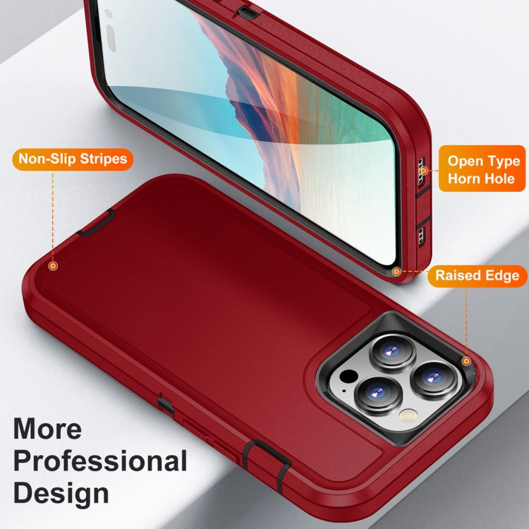 For iPhone 15 Pro Max Life Waterproof Rugged Phone Case(Red + Black) - HoMEdemic™ 