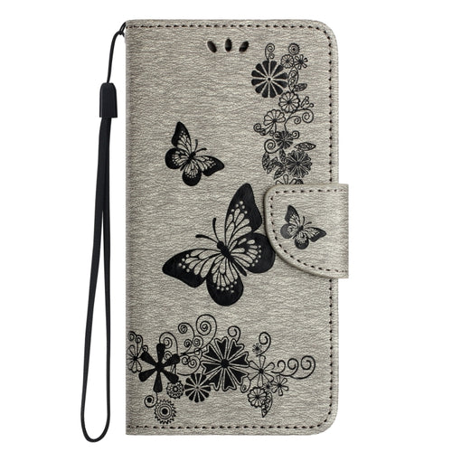 For Samsung Galaxy S24 Ultra 5G Butterfly Embossed Flip Leather Phone Case(Grey) - HoMEdemic™ 