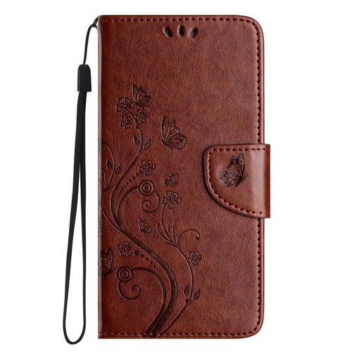 For Samsung Galaxy S24 Ultra 5G Butterfly Flower Pattern Flip Leather Phone Case(Brown) - HoMEdemic™ 