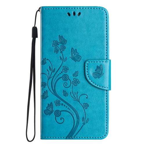 For Samsung Galaxy S24 Ultra 5G Butterfly Flower Pattern Flip Leather Phone Case(Blue) - HoMEdemic™ 