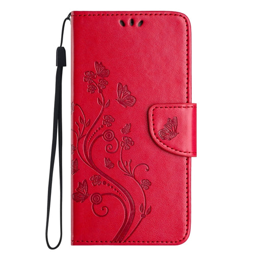 For Samsung Galaxy S24 Ultra 5G Butterfly Flower Pattern Flip Leather Phone Case(Red) - HoMEdemic™ 