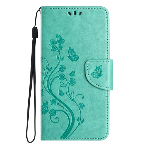 For Samsung Galaxy S24 Ultra 5G Butterfly Flower Pattern Flip Leather Phone Case(Green) - HoMEdemic™ 