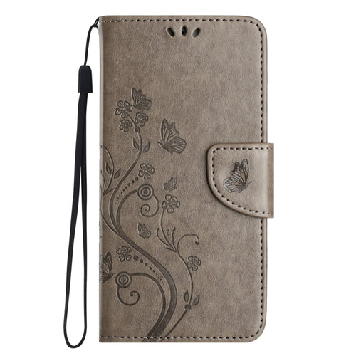 For Samsung Galaxy S24 Ultra 5G Butterfly Flower Pattern Flip Leather Phone Case(Grey) - HoMEdemic™ 