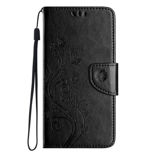 For Samsung Galaxy S24 Ultra 5G Butterfly Flower Pattern Flip Leather Phone Case(Black) - HoMEdemic™ 