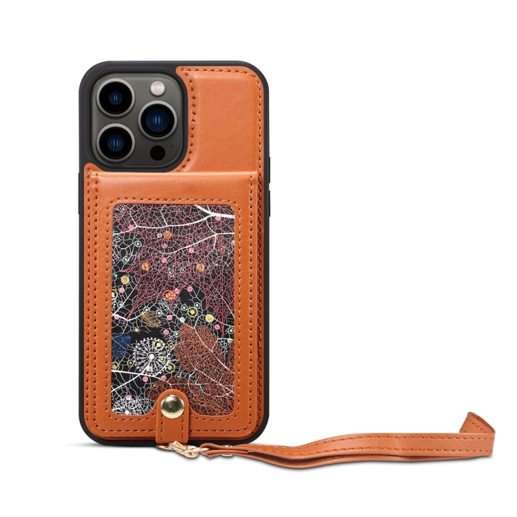 For iPhone 15 Pro Max ESEBLE Star Series Lanyard Holder Card Slot Phone Case(Brown) - HoMEdemic™ 