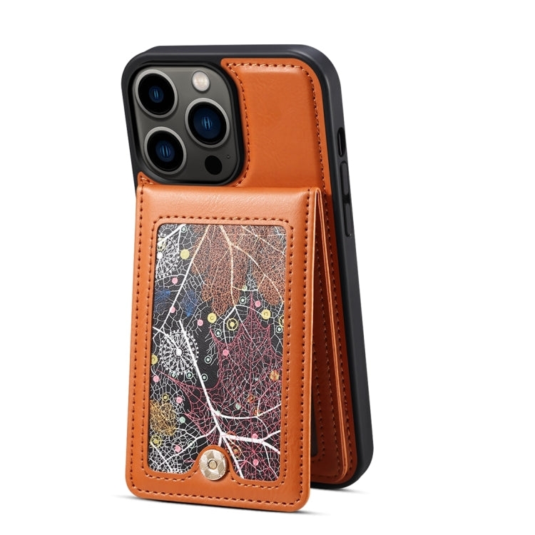 For iPhone 15 Plus ESEBLE Star Series Lanyard Holder Card Slot Phone Case(Brown) - HoMEdemic™ 