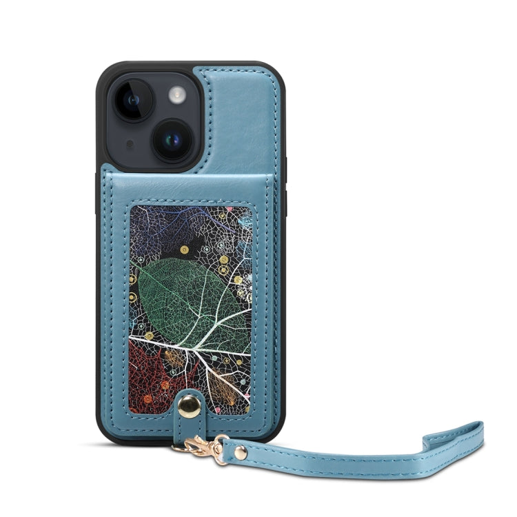 For iPhone 15 Plus ESEBLE Star Series Lanyard Holder Card Slot Phone Case(Blue) - HoMEdemic™ 