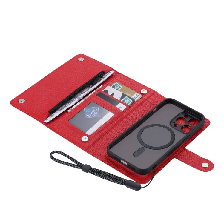 For iPhone 13 Pro Max ViLi GHB Series MagSafe Magnetic Zipper Leather Phone Case(Red) - HoMEdemic™ 