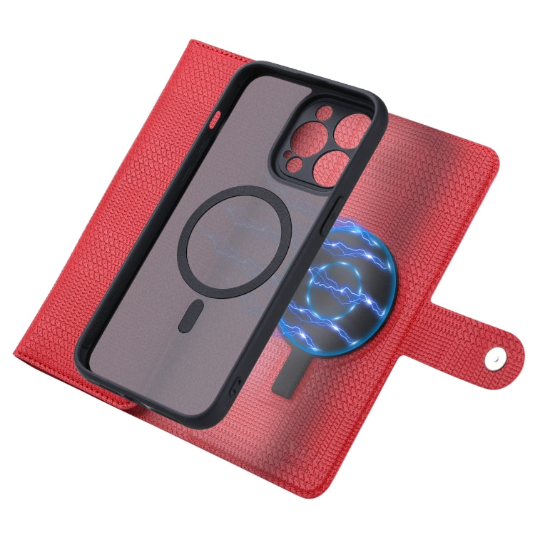 For iPhone 13 Pro Max ViLi GHB Series MagSafe Magnetic Zipper Leather Phone Case(Red) - HoMEdemic™ 
