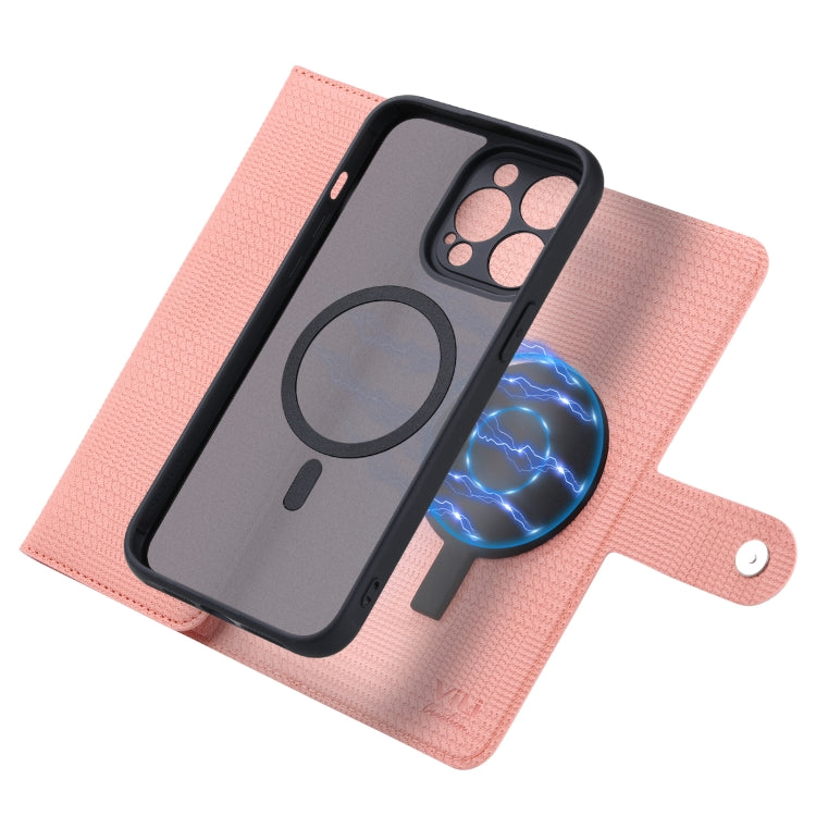 For iPhone 14 Plus ViLi GHB Series MagSafe Magnetic Zipper Leather Phone Case(Pink) - HoMEdemic™ 