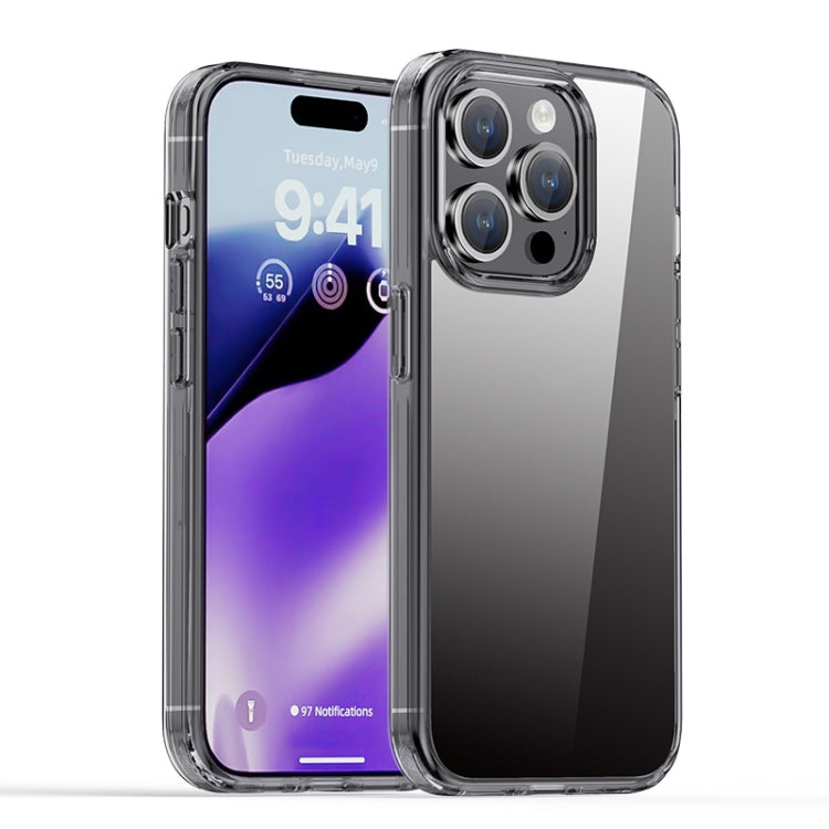 For iPhone 15 Pro Max iPAKY Hanguang Series Transparent TPU+PC Phone Case(Transparent Black) - HoMEdemic™ 