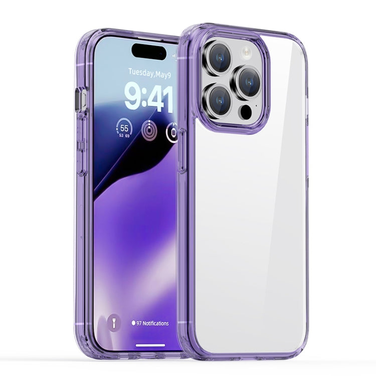 For iPhone 15 Pro Max iPAKY Hanguang Series Transparent TPU+PC Phone Case(Transparent Purple) - HoMEdemic™ 