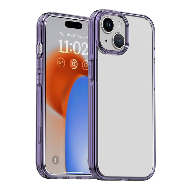 For iPhone 15 iPAKY Hanguang Series Transparent TPU+PC Phone Case(Transparent Purple) - HoMEdemic™ 