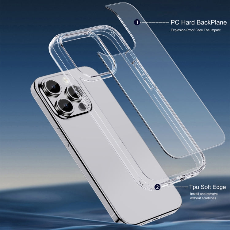 For iPhone 15 Plus iPAKY Hanguang Series Transparent TPU+PC Phone Case(Transparent Black) - HoMEdemic™ 