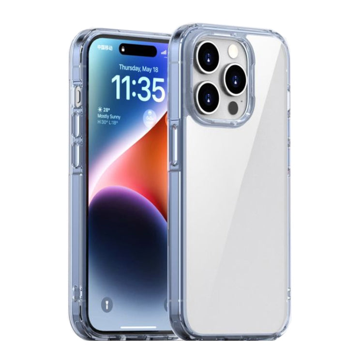 For iPhone 15 Pro Max iPAKY Aurora Series Shockproof PC + TPU Protective Phone Case(Transparent Blue) - HoMEdemic™ 