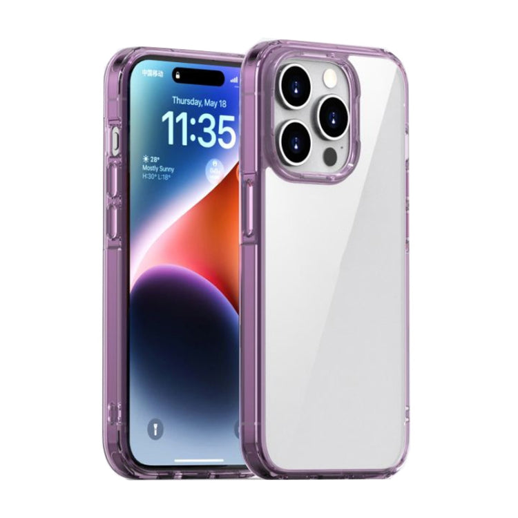 For iPhone 15 Pro Max iPAKY Aurora Series Shockproof PC + TPU Protective Phone Case(Transparent Purple) - HoMEdemic™ 
