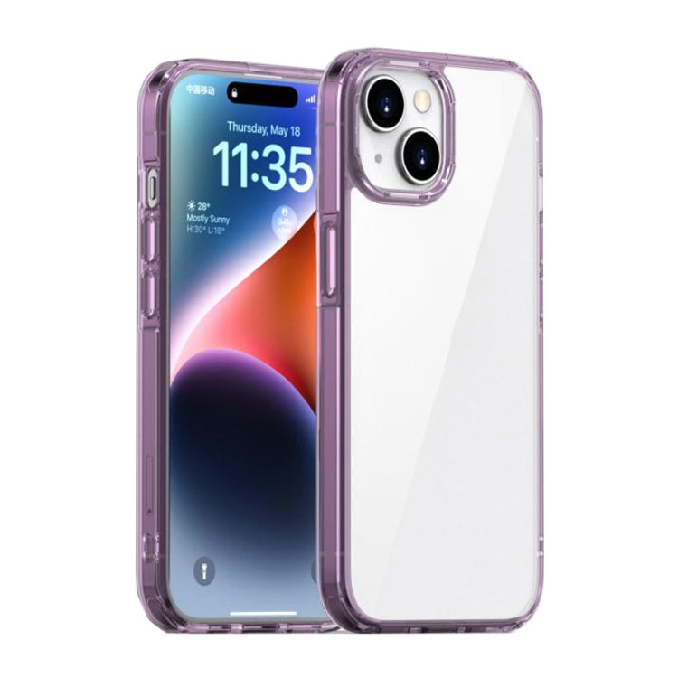 For iPhone 15 Plus iPAKY Aurora Series Shockproof PC + TPU Protective Phone Case(Transparent Purple) - HoMEdemic™ 