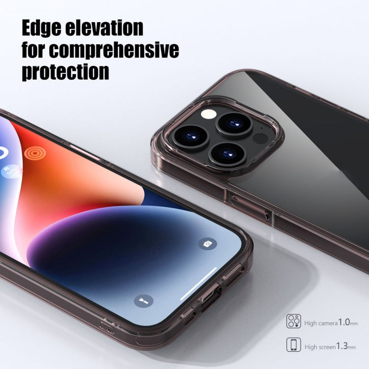 For iPhone 15 Plus iPAKY Aurora Series Shockproof PC + TPU Protective Phone Case(Transparent Black) - HoMEdemic™ 