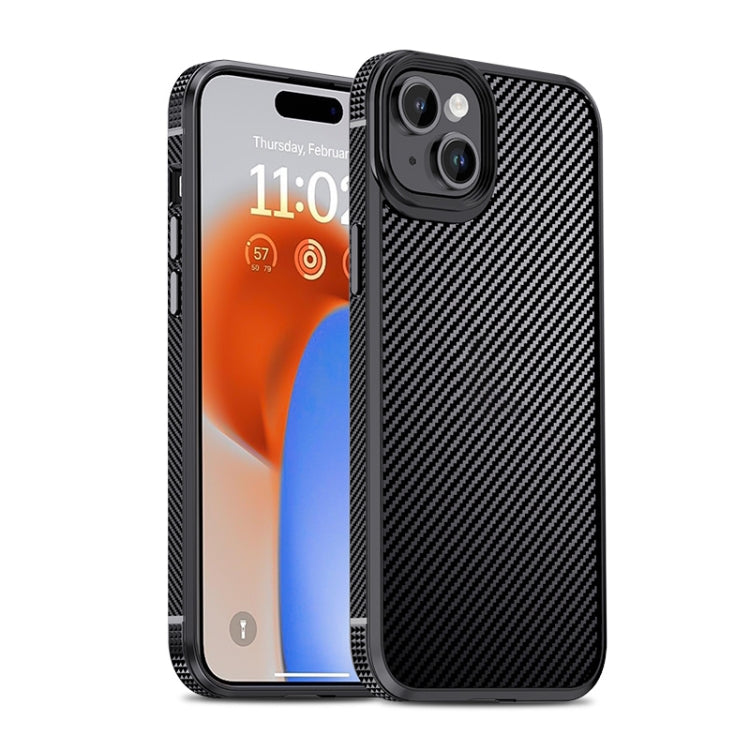 For iPhone 15 Plus iPAKY MG Series Carbon Fiber PC + TPU Protective Phone Case(Black) - HoMEdemic™ 