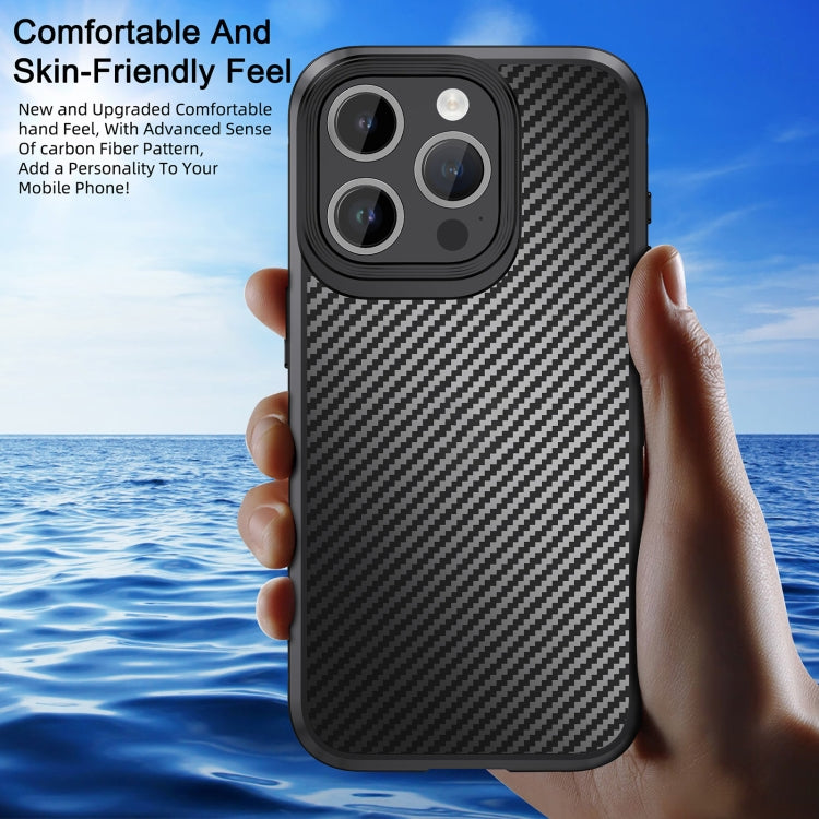 For iPhone 15 Plus iPAKY MG Series Carbon Fiber PC + TPU Protective Phone Case(Black) - HoMEdemic™ 