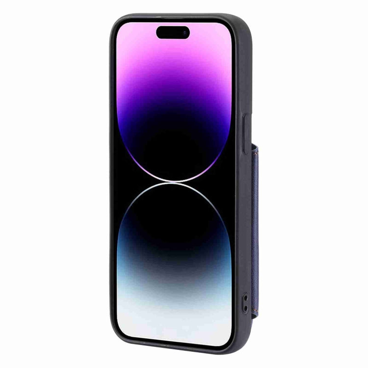 For iPhone 15 Pro Zipper Card Slots RFID Phone Case(Blue) - HoMEdemic™ 