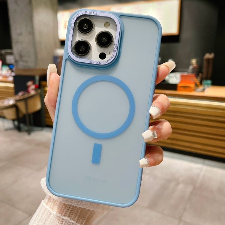 For iPhone 15 Pro Max Imitation Metal Frosted Skin Feel Acrylic MagSafe Phone Case(Sierra Blue) - HoMEdemic™ 