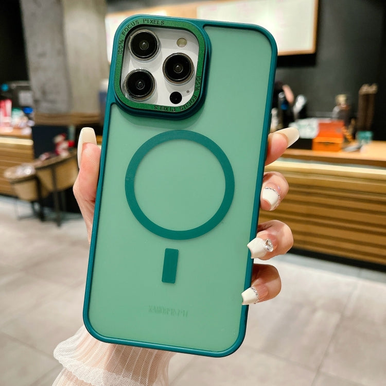 For iPhone 15 Pro Max Imitation Metal Frosted Skin Feel Acrylic MagSafe Phone Case(Green) - HoMEdemic™ 