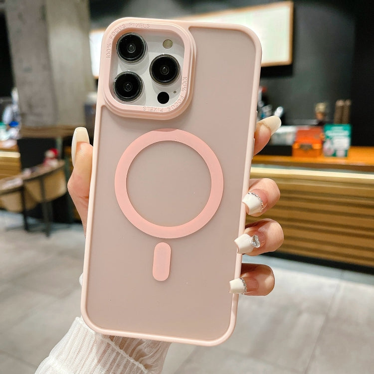 For iPhone 15 Pro Max Imitation Metal Frosted Skin Feel Acrylic MagSafe Phone Case(Pink) - HoMEdemic™ 