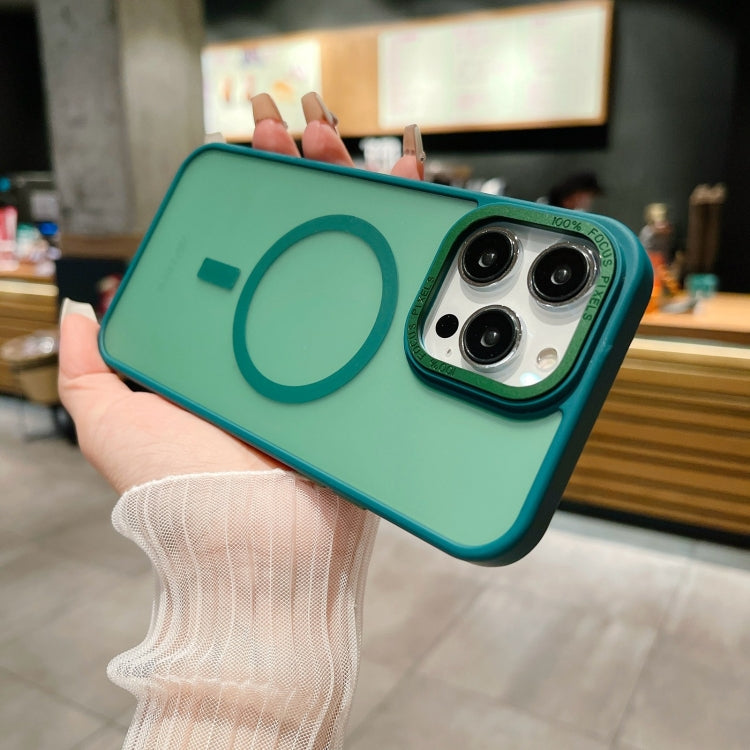 For iPhone 15 Pro Max Imitation Metal Frosted Skin Feel Acrylic MagSafe Phone Case(Green) - HoMEdemic™ 