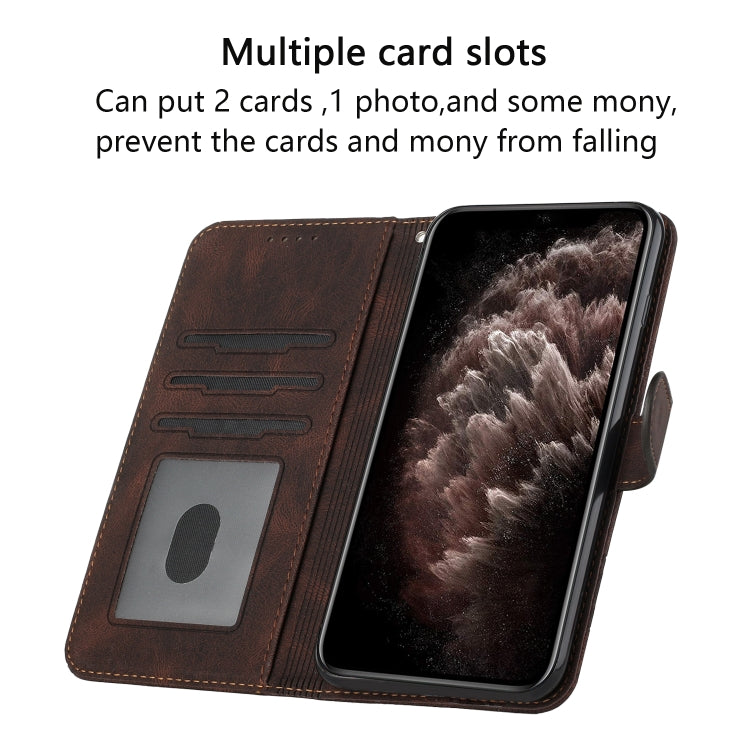 For iPhone 15 Pro Cubic Skin Feel Flip Leather Phone Case(Brown) - HoMEdemic™ 