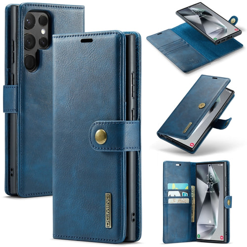 For Samsung Galaxy S24 Ultra 5G DG.MING Crazy Horse Texture Detachable Magnetic Leather Case(Blue) - HoMEdemic™ 