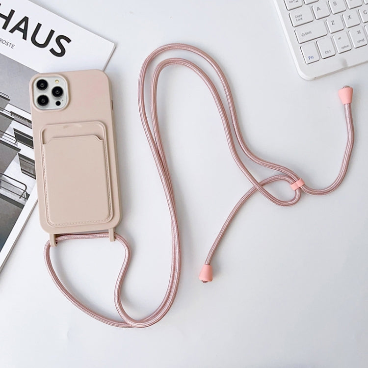 For iPhone 15 Pro Crossbody Lanyard Elastic Silicone Card Holder Phone Case(Pink) - HoMEdemic™ 