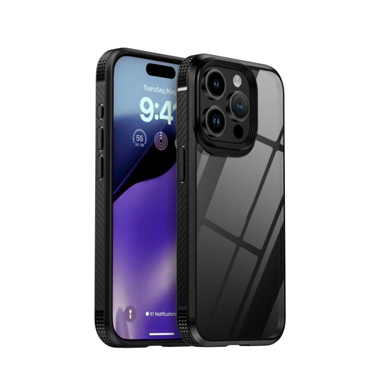 For iPhone 15 Pro iPAKY MG Series Transparent PC+TPU Phone Case(Black) - HoMEdemic™ 