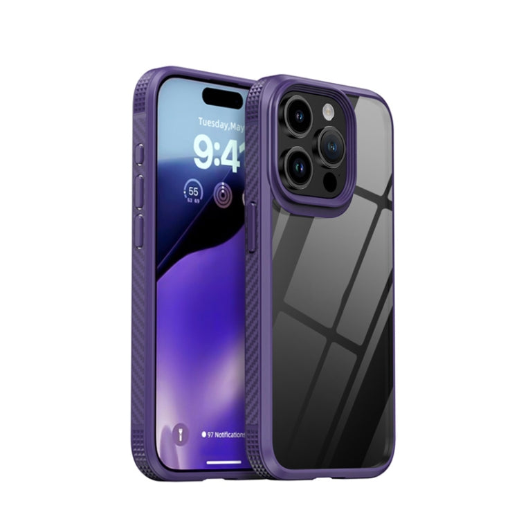 For iPhone 15 Pro iPAKY MG Series Transparent PC+TPU Phone Case(Purple) - HoMEdemic™ 
