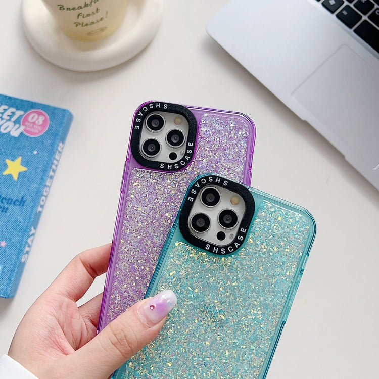 For iPhone 15 Pro Max Glitter Epoxy Shockproof Phone Case(Purple) - HoMEdemic™ 