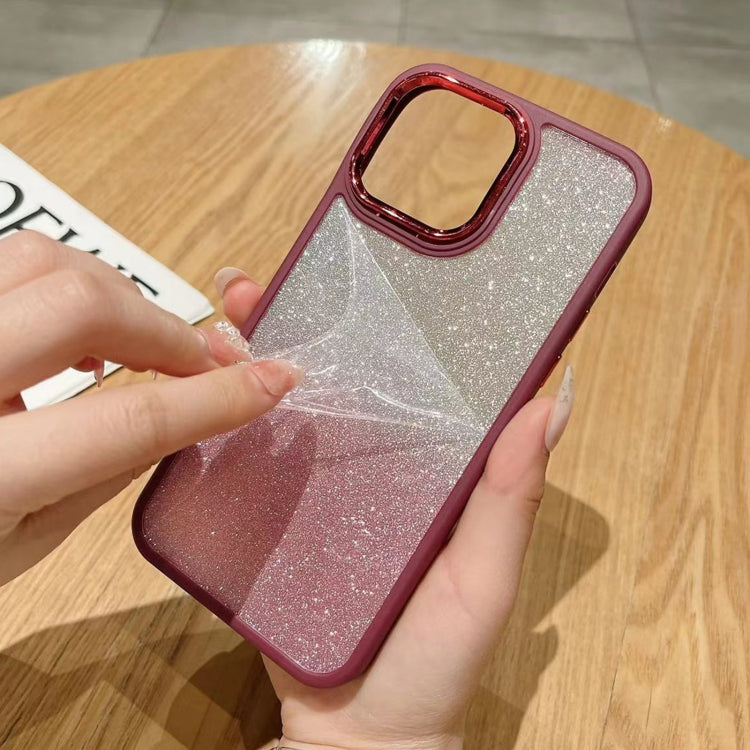 For iPhone 15 Pro Max Gradient Glitter Electroplating Acrylic Phone Case(Green) - HoMEdemic™ 