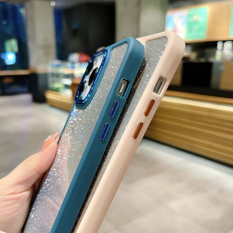 For iPhone 15 Pro Max Gradient Glitter Electroplating Acrylic Phone Case(Blue) - HoMEdemic™ 