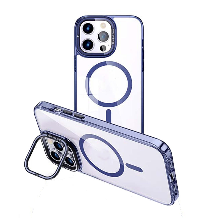 For iPhone 15 Pro MagSafe Magnetic Invisible Holder Transparent Phone Case(Blue) - HoMEdemic™ 