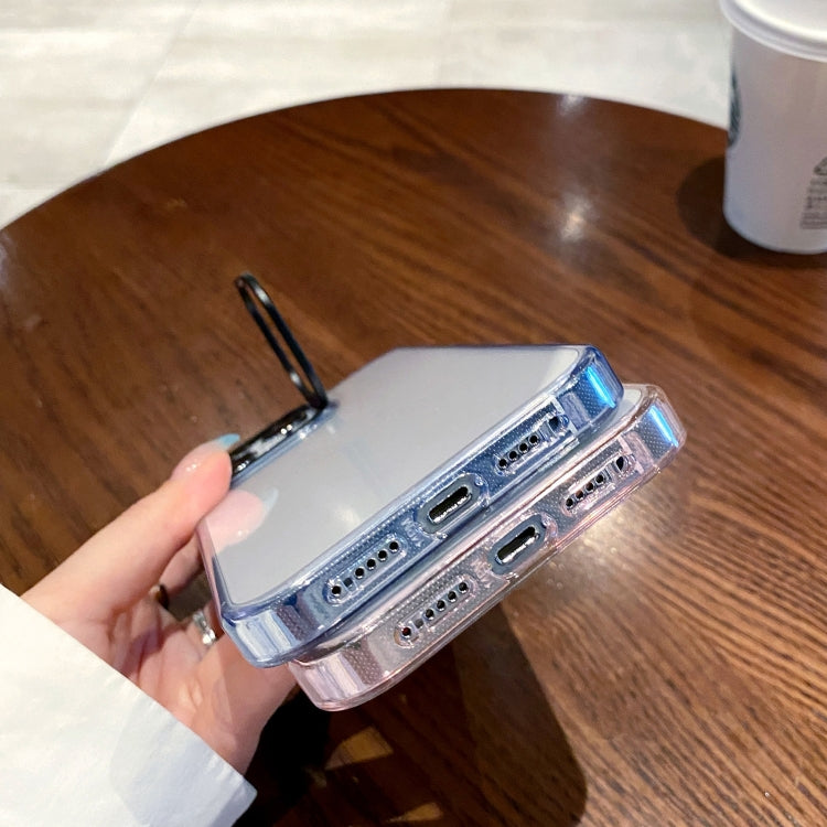 For iPhone 15 Pro Invisible Camera Holder Transparent Phone Case(Purple) - HoMEdemic™ 