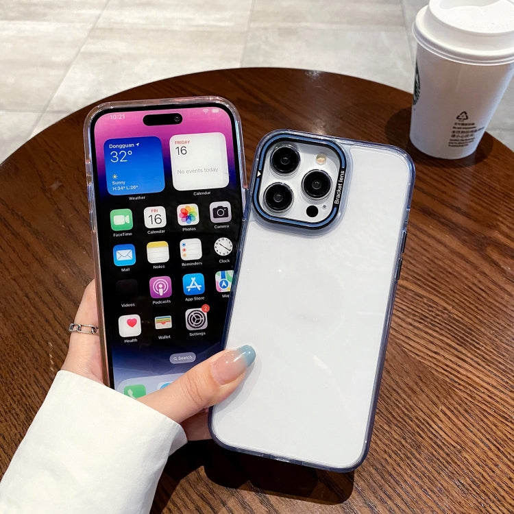 For iPhone 15 Pro Max Invisible Camera Holder Transparent Phone Case(Blue) - HoMEdemic™ 