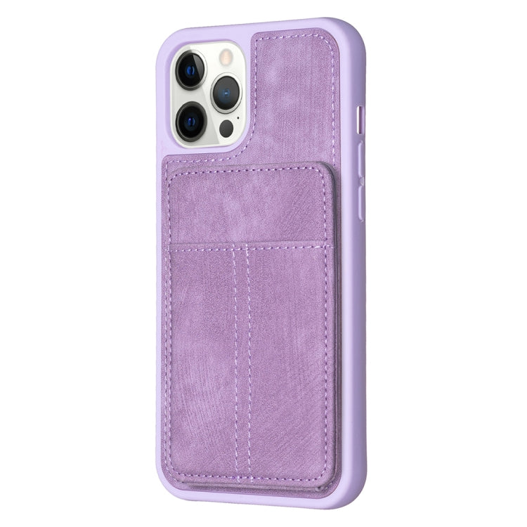 For iPhone 15 Pro Max BF28 Frosted Card Bag Phone Case with Holder(Purple) - HoMEdemic™ 