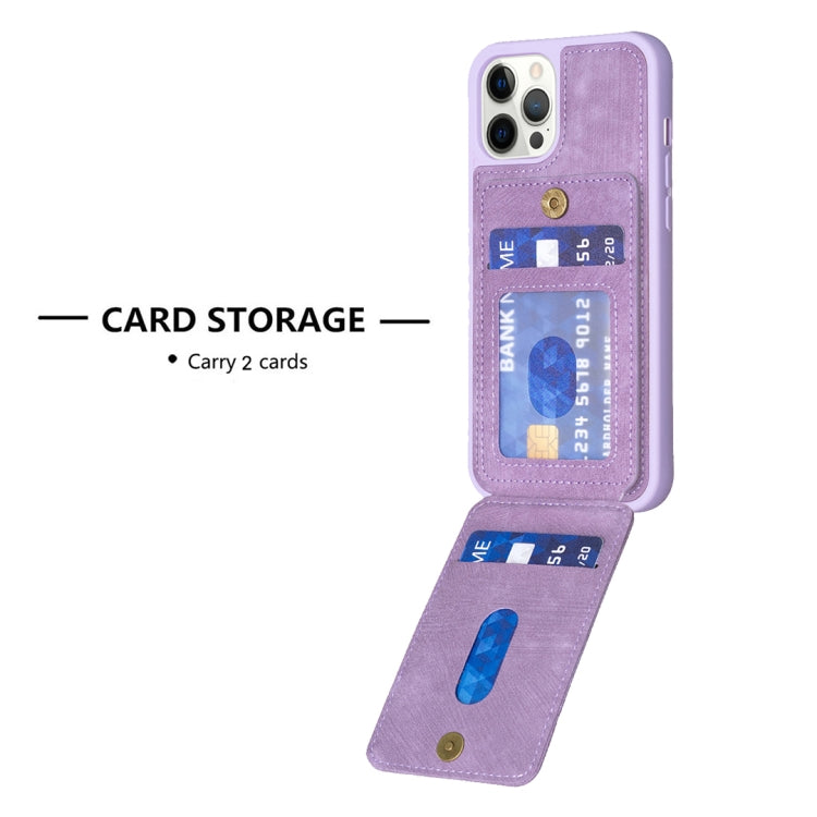 For iPhone 15 Pro Max BF28 Frosted Card Bag Phone Case with Holder(Purple) - HoMEdemic™ 