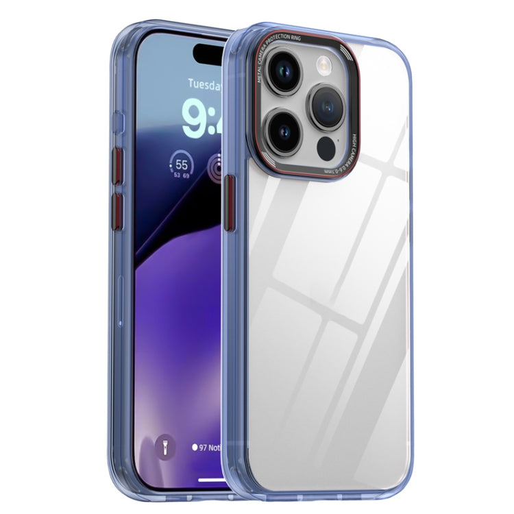 For iPhone 15 Pro Max iPAKY MG Series Transparent PC+TPU Phone Case(Transparent Blue) - HoMEdemic™ 