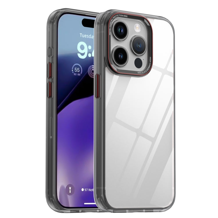 For iPhone 15 Pro iPAKY MG Series Transparent PC+TPU Phone Case(Transparent Black) - HoMEdemic™ 