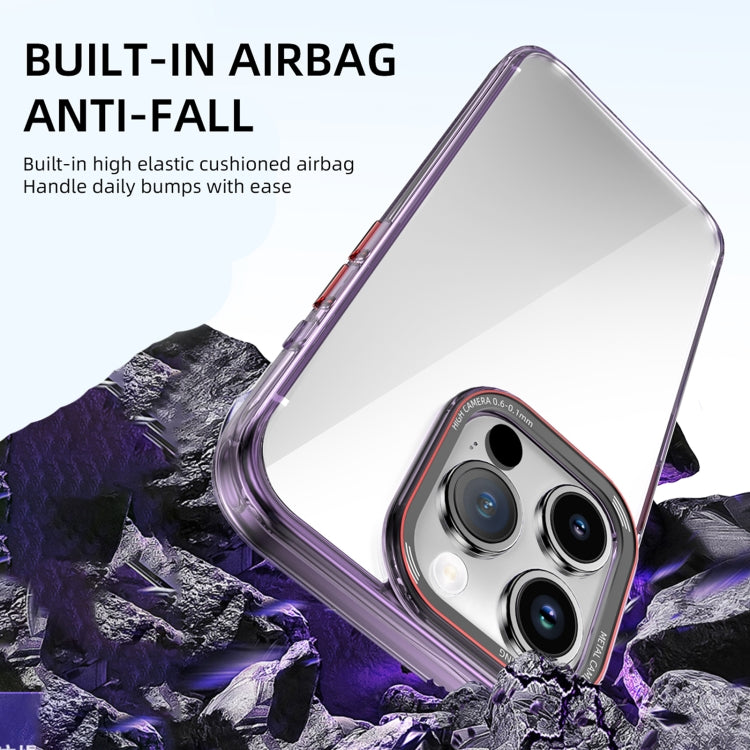 For iPhone 15 iPAKY MG Series Transparent PC+TPU Phone Case(Transparent Purple) - HoMEdemic™ 
