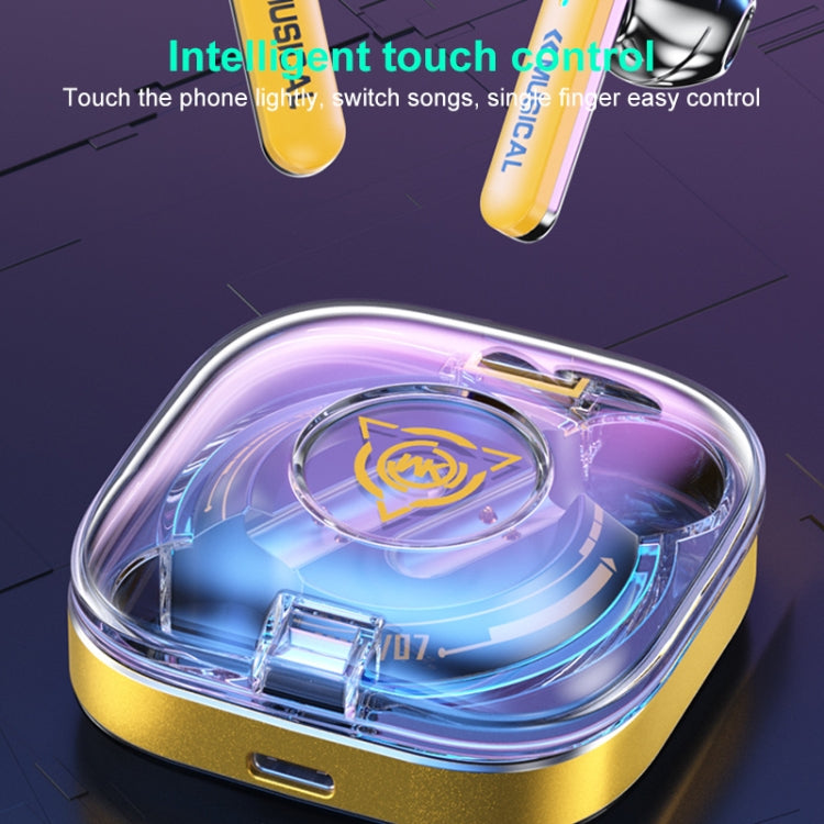 WK V07 Vanguard Series Starshards Wireless Bluetooth Earphone(Yellow) - HoMEdemic™ 