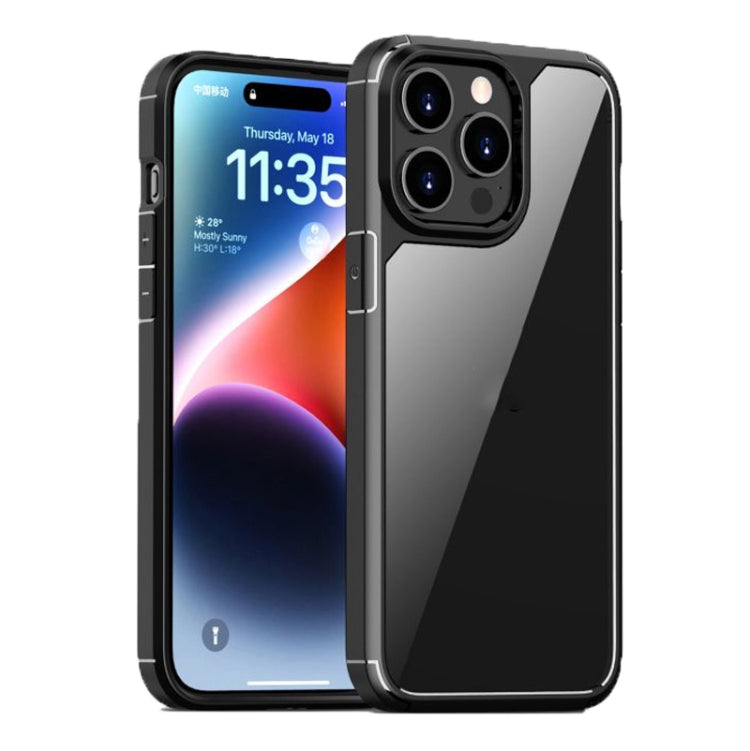 For iPhone 15 Pro Max iPAKY YJ Series Transparent PC+TPU Phone Case(Black) - HoMEdemic™ 