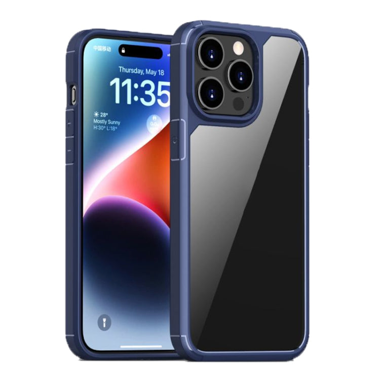 For iPhone 15 Pro Max iPAKY YJ Series Transparent PC+TPU Phone Case(Blue) - HoMEdemic™ 